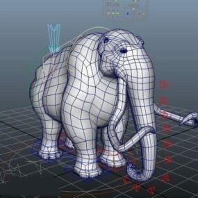 Rigged Model 3D mamuta słonia