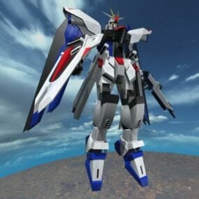 Rigged Gundam Robot Character 3d model