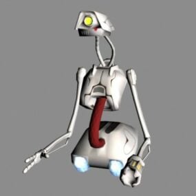 Rigged Little White Robot Character 3d model