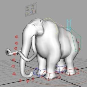 Rigged Mammoth 3d-modell