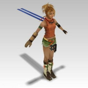 Rikku ve 3D modelu Final Fantasy