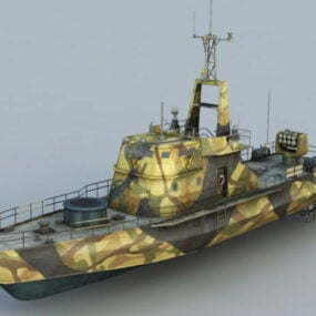 3д модель речной канонерской лодки