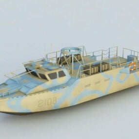 Model 3D łodzi patrolowej rzecznej