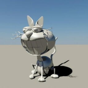Modelo 3D dos desenhos animados do gato robô