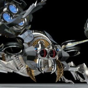 Roboter-Skorpion-Rig und animiertes 3D-Modell