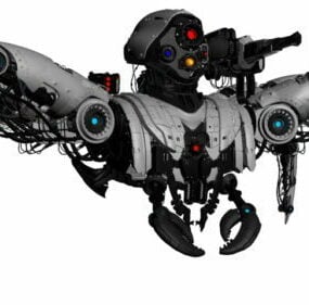 Model 3d Laba-laba Perang Robot