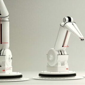 Modelo 3d de personaje de brazo robótico