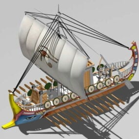 3д модель военного корабля Римской империи