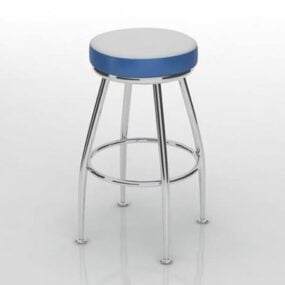 Round Bar Stool – 4 Legs 3d model