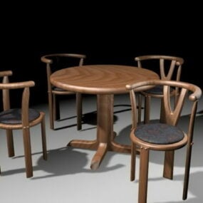 Runde Casual Dining Sets 3d-modell
