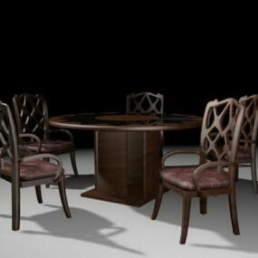 Round Dining Room Sets 3d model