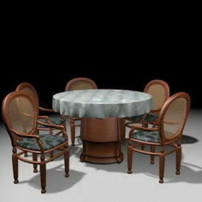 Round Dining Set 3d model