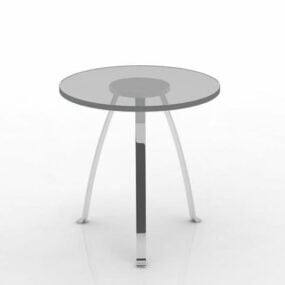 Round Glass Coffee Table Furniture 3d model