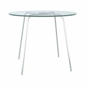Muebles de mesa redonda de vidrio modelo 3d
