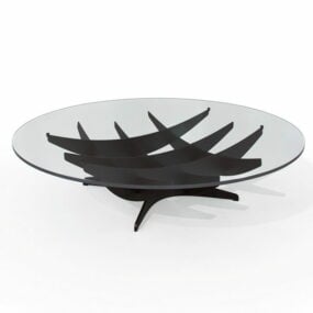 Mesa de chá redonda de vidro para móveis modelo 3d