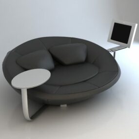 Round Lounge Chair Furniture 3d model
