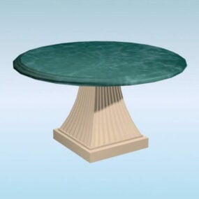 Modelo 3d de mesa redonda de mármore