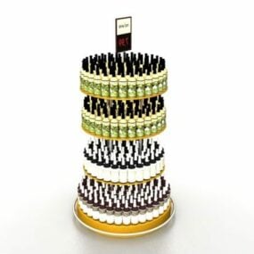 Round Wine Display Rack 3D-malli