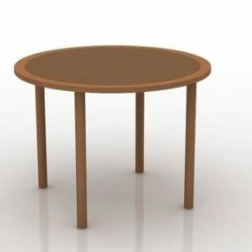 Round Wood Coffee Table 3d model