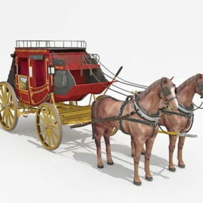 Mô hình 3d xe ngựa kéo hoàng gia