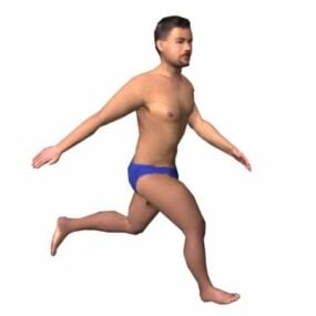 Character Running Man In Sports Shorts 3d model