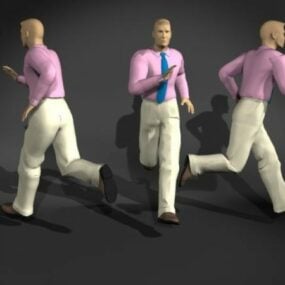 Running Pose Business Man 3d-model