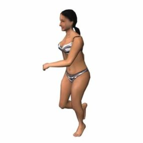 Character Running Woman In Swimwear 3d model