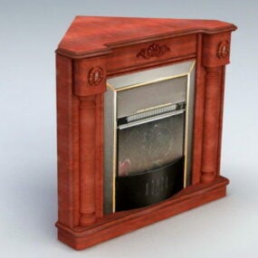 Rustic Corner Fireplace 3d model