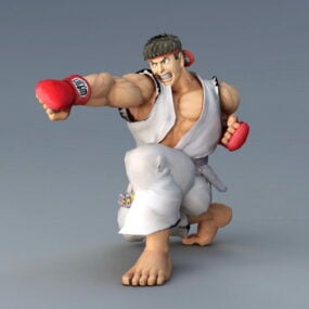 Ryu Sokak Dövüşçüsü Karakteri 3d modeli