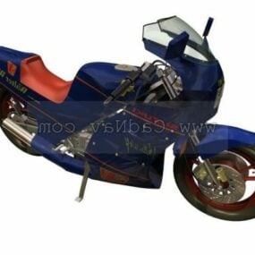 RoadsVéhicule moto ter avec chauffeur homme modèle 3D