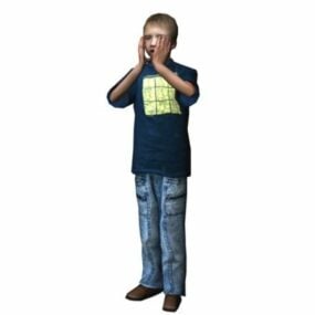 Character Sad Boy Standing 3d model