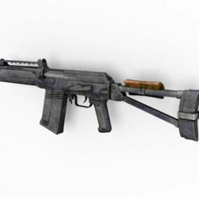 Modelo 3d de rifle semiautomático Saiga