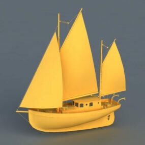 3д модель парусной лодки
