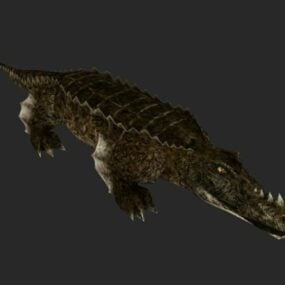 Mô hình 3d nhân vật cá sấu nước mặn
