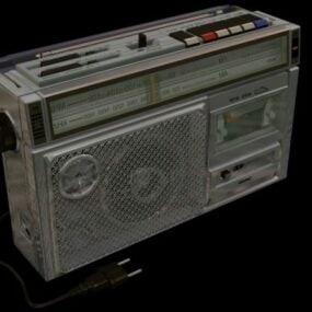 3д модель радио и кассетного плеера Sanyo