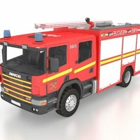 Camion de pompier Scania modèle 3D