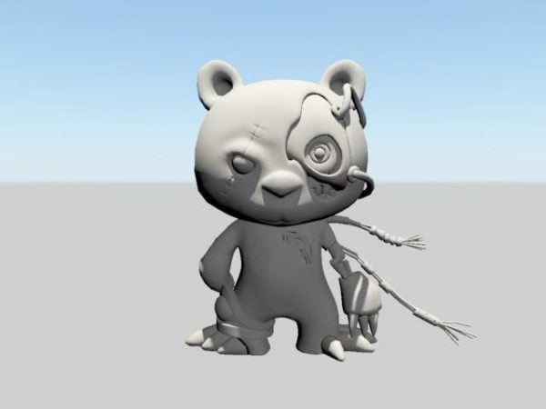 Download Free 3D Scary Bear Cartoon Model, .Ma, Мб файлы, размер 1.6 Мб, по...