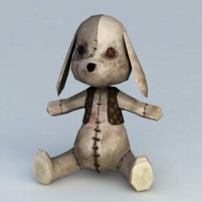 โมเดล 3 มิติตุ๊กตาสัตว์ยัดไส้กระต่ายน่ากลัว