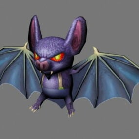 Modelo 3D de morcego assustador de desenho animado