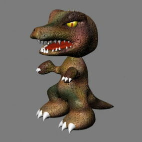 Scary Cartoon Dinosaur 3d model