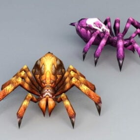 Modello 3d di ragni spaventosi dei cartoni animati