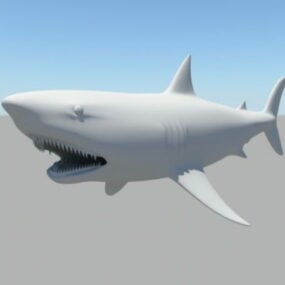 דגם תלת מימד של כריש ענק מפחיד
