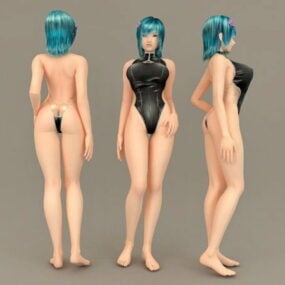 Scene jente med badetøy 3d-modell