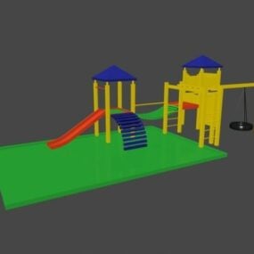 Wooden Seesaw Playground 3d model