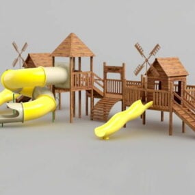 Modello 3d dell'attrezzatura per parchi giochi scolastici