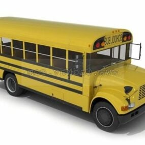 Modelo 3d de ônibus escolar dos EUA