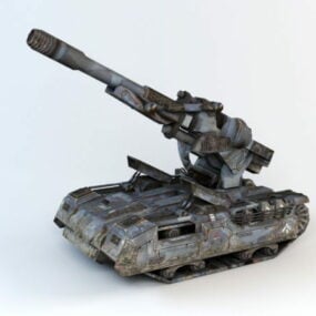 Modello 3d di artiglieria semovente fantascientifica