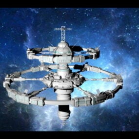 साइंस-फाई स्पेस स्टेशन 3डी मॉडल