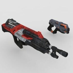 Model 3d Senjata Permainan Sci Fi