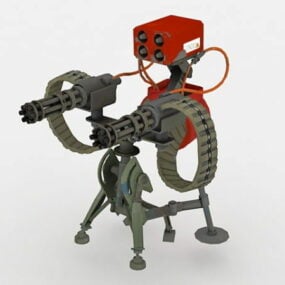 Bilimkurgu Ağır Makineli Tüfek 3d modeli